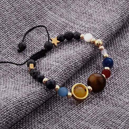 Cosmic Galaxy Solar System Bracelet for Women Men Natural.